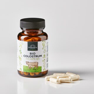 Bio Colostrum - 600 mg pro Tagesdosis (2 Kapseln) - mit 60 % IgG - 60 Kapseln - von Unimedica