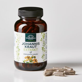 Johanniskraut Extrakt - 10 : 1 Konzentration - 132 mg pro Tagesdosis (2 Kapseln) - 100 Kapseln - von Unimedica