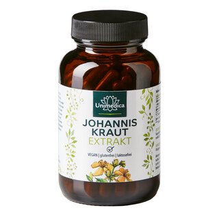 Johanniskraut Extrakt - 132 mg pro Tagesdosis (2 Kapseln) - 100 Kapseln - von Unimedica/