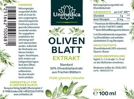 Olivenblatt Extrakt - Standard - 100 ml -  von Unimedica