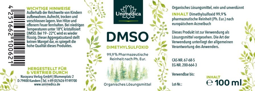 DMSO 99,9 % - 100 ml - von Unimedica