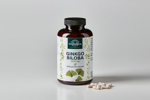 Ginkgo Biloba - 5.000 mg pro Tagesdosis (1 Tablette) - 360 Tabletten - von Unimedica
