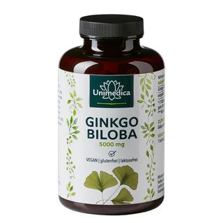 Ginkgo Biloba - 5.000 mg pro Tagesdosis (1 Tablette) - 360 Tabletten - von Unimedica