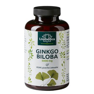 Ginkgo Biloba - 5.000 mg pro Tagesdosis - 360 Tabletten - von Unimedica/