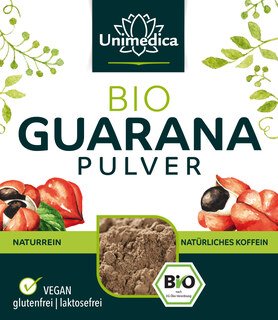 Bio Guarana Pulver - Kaffee-Alternative mit natürlichem Koffein - 100 g - von Unimedica