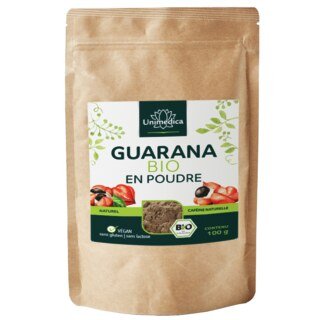 Guarana BIO en poudre  alternative au café, contient de la caféine naturelle - 100 g - par Unimedica