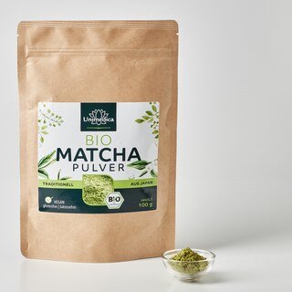 Bio Matcha Pulver - 100 g -  traditioneller japanischer Grüntee - von Unimedica