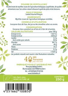 Poudre de myrtille sauvage BIO