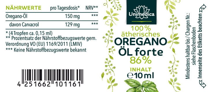 Oregano Öl forte 86% - 10 ml von Unimedica