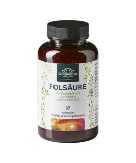 Folsäure mit Extrafolate S von Gnosis und Vitamin B12 - 800µg Folsäure und 25 µg Vitamin B12 - 180 Kapseln - von Unimedica/