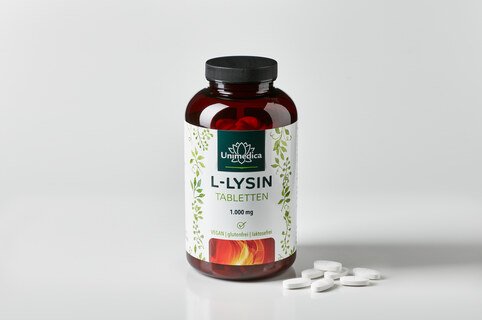 L-Lysin HCl - 2000 mg pro Tagesdosis (2 Tabletten) - 360 Tabletten - von Unimedica