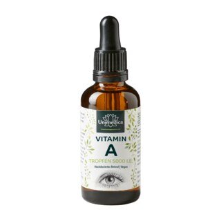 Vitamin A Tropfen - 1.500 µg / 5.000 I.E - hochdosiert - 50 ml - von Unimedica/
