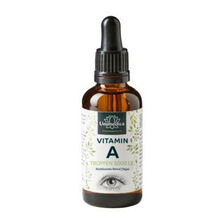 Vitamin A drops - 1,500 µg / 5,000 I.U. per daily dose (3 drops) - high-dose - 50 ml - from Unimedica/