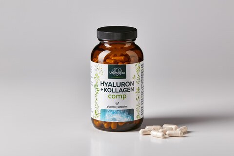 Acide hyaluronique + collagène comp.  silicium de bambou, avec vitamines et minéraux - 180 gélules - Unimedica
