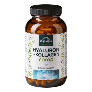 Hyaluron + Kollagen comp - mit Silizium aus Bambus, Vitaminen und Mineralien - 180 Kapseln - von Unimedica/
