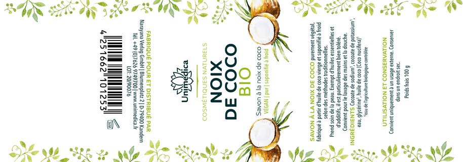 Savon à la noix de coco bio - 100 g - par Unimedica