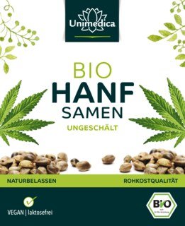 Bio Hanfsamen - ungeschält - naturbelassen -  500 g - von Unimedica