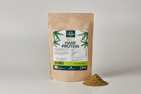 Organic Hemp Protein -  50 % protein - raw food quality - vegan - 1000 g powder - from Unimedica