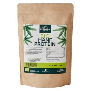 Organic Hemp Protein - 1000 g - partially de-oiled - 50 % protein - raw food quality - vegan - from Unimedica/