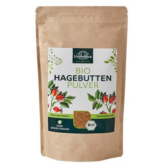 Bio Hagebuttenpulver - natürliches Vitamin C - ballaststoffreich - 500 g - von Unimedica/