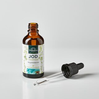 Gouttes d'iode - 150 µg par dose journalière - hautement dosées - véganes - 50 ml - par Unimedica