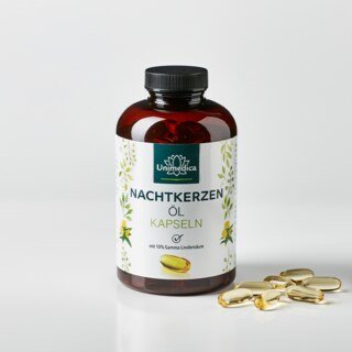 Nachtkerzenöl - 2.000 mg pro Tagesdosis - 200 Softgelkapseln - mit 10 % Gamma-Linolensäure - von Unimedica