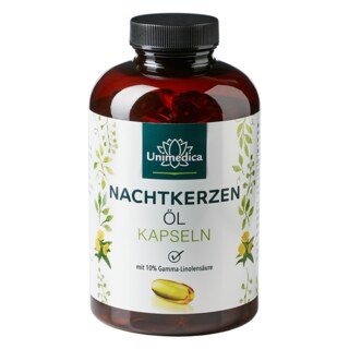 Nachtkerzenöl - 2.000 mg pro Tagesdosis (2 Kapseln) - mit 10 % Gamma-Linolensäure - 200 Softgelkapseln - von Unimedica/