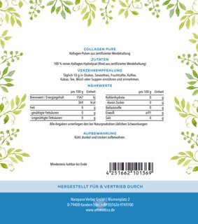 Collagen Pure - Kollagenprotein - aus zertifizierter Weidehaltung - 450 g Pulver - von Unimedica