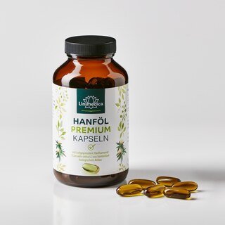 Hanföl Premium - 1.000 mg - 120 Softgelkapseln - von Unimedica