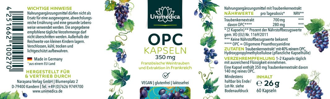 Set: OPC (2 x 60 capsules) and MSM capsules (1 x 365 capsules) - by Unimedica