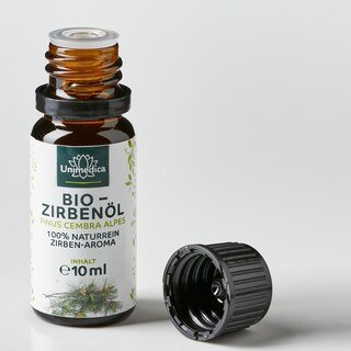 Bio Zirbenöl - 100% naturreines Arvenöl - Zirben-Aroma - ätherisches Öl - 10 ml - von Unimedica