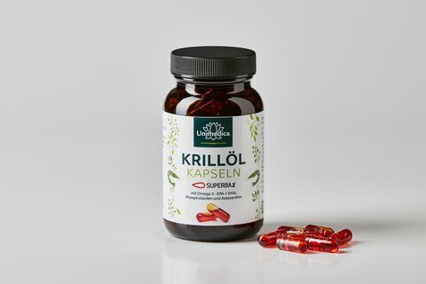 Krillöl SUPERBA 2 - reich an Omega-3-Fettsäuren EPA + DHA - 1.000 mg pro Tagesdosis - 120 Softgelkapseln - von Unimedica - Topangebot