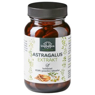 Astragalus - 1.200 mg pro Tagesdosis - 10 % Astragaloside - 90 Kapseln - von Unimedica/