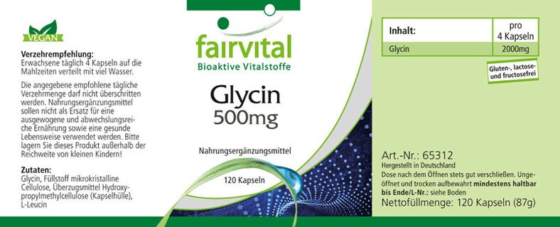 Glycin 500 mg - 120 Kapseln