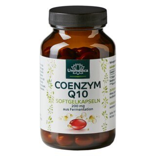 Coenzym Q10 - 200 mg pro Tagesdosis (1 Kapsel) - 120 Softgelkapseln - von Unimedica