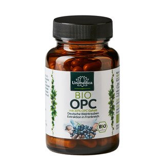 Bio OPC - mit 30 % reinem OPC-Gehalt - 300 mg OPC pro Tagesdosis (2 Kapseln) - 60 Kapseln - von Unimedica/