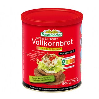 WESTFÄLISCHES Vollkornbrot 12 x 500 g Dosenbrot von Mestemacher, Vorratsbrot/