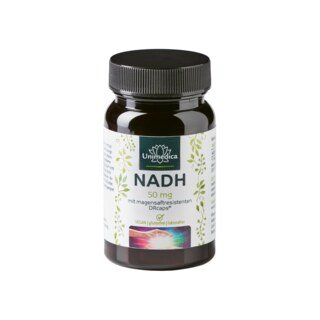 NADH - 50 mg pro Tagesdosis (1 Kapsel) - 60 magensaftresistente Kapseln - von Unimedica