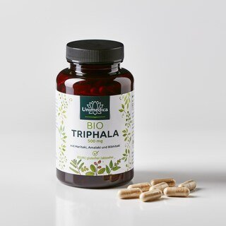 Bio Triphala - 500 mg pro Tagesdosis - 180 Kapseln - von Unimedica