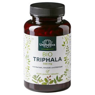 Bio Triphala - 500 mg pro Tagesdosis (1 Kapsel) - 180 Kapseln - von Unimedica/