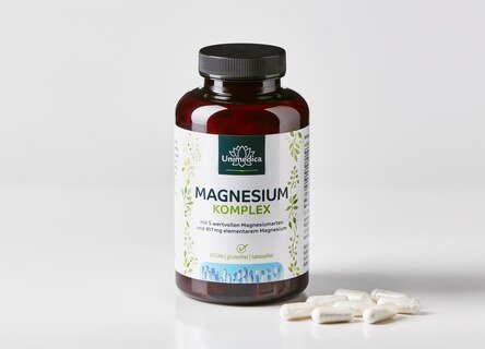 Magnesium Komplex - 417 mg elementares Magnesium pro Tagesdosis (2 Kapseln) - 180 Kapseln - von Unimedica