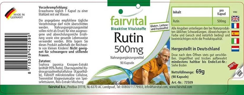 Rutin - 500 mg - Vitamin P - 90 Kapseln