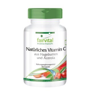 Natürliches Vitamin C aus Acerola - 180 Kapseln/