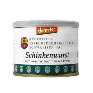 Schinkenwurst Bio Demeter - Bäuerliche Erzeugergemeinschaft Schwäbisch Hall - 200 g - kurze Haltbarkeit bis 22.02.2025/