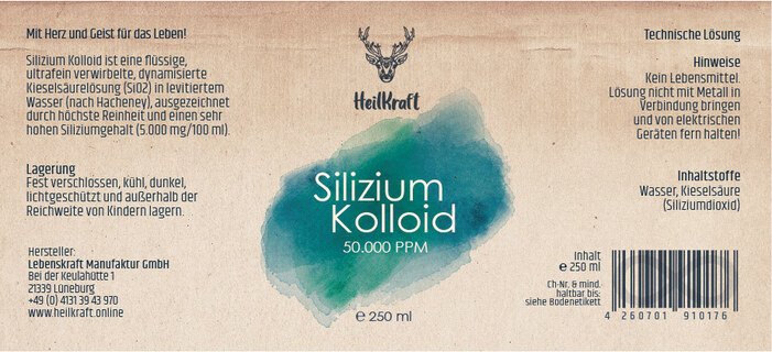 Silizium Kolloid 50.000 ppm - Heilkraft Lebenskraft Manufaktur - 100 ml - Sonderpreis wegen kurzer Haltbarkeit - 31.12.2024