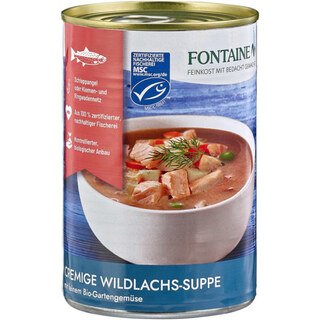 Cremige Wildlachs-Suppe mit feinem Bio-Gartengemüse - Fontaine - 400 ml/