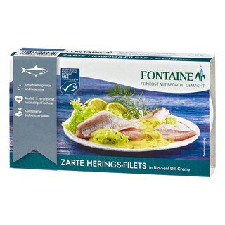 Heringsfilets in Bio-Senf-Dill-Creme - Fontaine - 200 g/