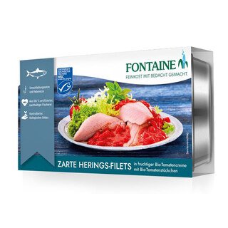 Heringsfilets in Bio-Tomatencreme mit Tomatenstücken - Fontaine - 200 g/