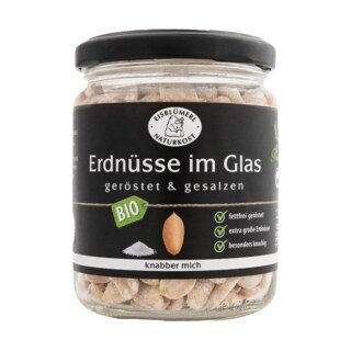 Erdnüsse im Glas geröstet und gesalzen Bio - Eisblümerl - 135 g/