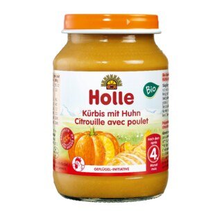 Kürbis mit Huhn Bio - Holle - 190 g/ Kürbis mit Huhn Bio - Holle - 190 g/